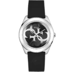 Guess W0911L8 women's watch black dial black silicone strap Egypt authentic