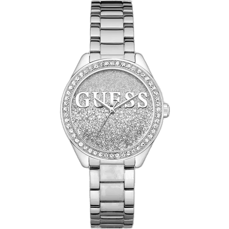 Guess W0987L1 Glitter Girl women's watch silver glitter dial stainless steel bracelet Egypt authentic
