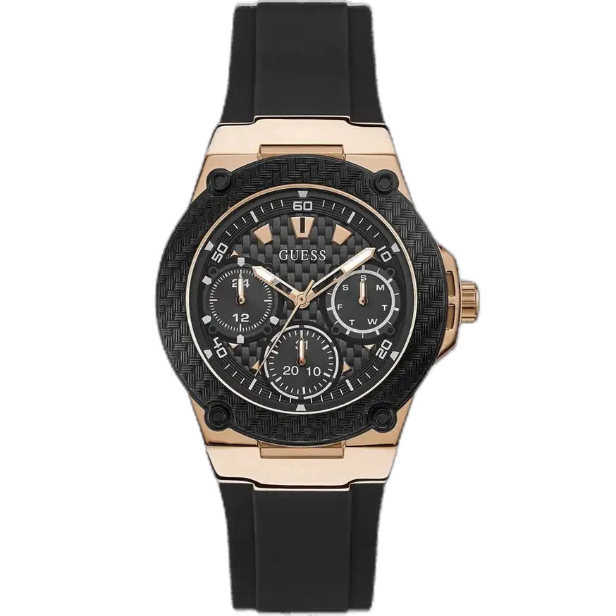 Guess Zena W1094L6 women's watch black dial black silicone strap Egypt authentic