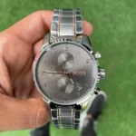 ⁦ساعة هوجو بوس سكاي ماستر كرونوغراف للرجال 1513789 - مينا باللون الرمادي⁩ - الصورة ⁦7⁩