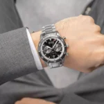 H.B Santiago Chronograph Watch For Men - 1513862- Black Dial - Image 8