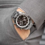 H.B Santiago Chronograph Watch For Men - 1513862- Black Dial - Image 9
