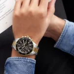 ⁦ساعة هوجو بوس أدميرال كرونوغراف للرجال 1513908 - مينا باللون الأسود⁩ - الصورة ⁦7⁩