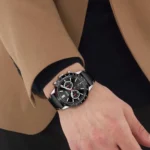 ⁦ساعة هوجو بوس اللور كرونوغراف للرجال 1513920 - مينا باللون الأسود⁩ - الصورة ⁦4⁩