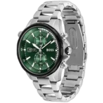 Hugo Boss Globetrotter Chronograph Watch For Men - 1513930, With Green and Black Dial - Image 2