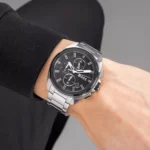⁦ساعة هوجو بوس فولان كرونوغراف للرجال 1513949 - مينا باللون الأسود⁩ - الصورة ⁦4⁩