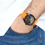 ⁦ساعة هوجو بوس فولان كرونوغراف للرجال 1513957 - مينا باللون الأسود⁩ - الصورة ⁦8⁩