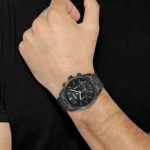 ⁦ساعة هوجو بوس شامبيون كرونوغراف للرجال 1513960 - مينا باللون الأسود⁩ - الصورة ⁦7⁩