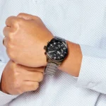 ⁦ساعة هوجو بوس فيو كرونوغراف للرجال 1513991 - مينا باللون الأسود⁩ - الصورة ⁦7⁩