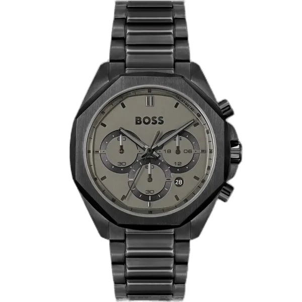 Hugo Boss Cloud 1514016 men's chronograph watch with a black dial and a black stainless steel strap.