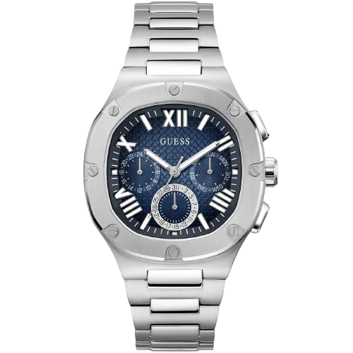 ساعة جيس هيد لاين GW0572G1 متعددة الوظائف للرجال، بمينا زرقاء وهيكل ستانلس ستيل فضي واستيك ستانلس ستيل فضي.