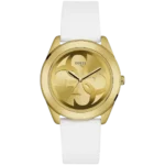Guess W0911L7 women's watch gold dial white silicone strap Egypt authentic