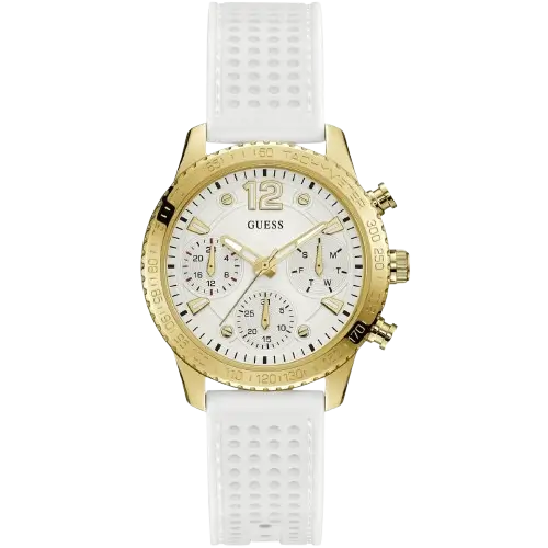 Guess Marina W1025L5 women's watch white dial white silicone strap Egypt authentic