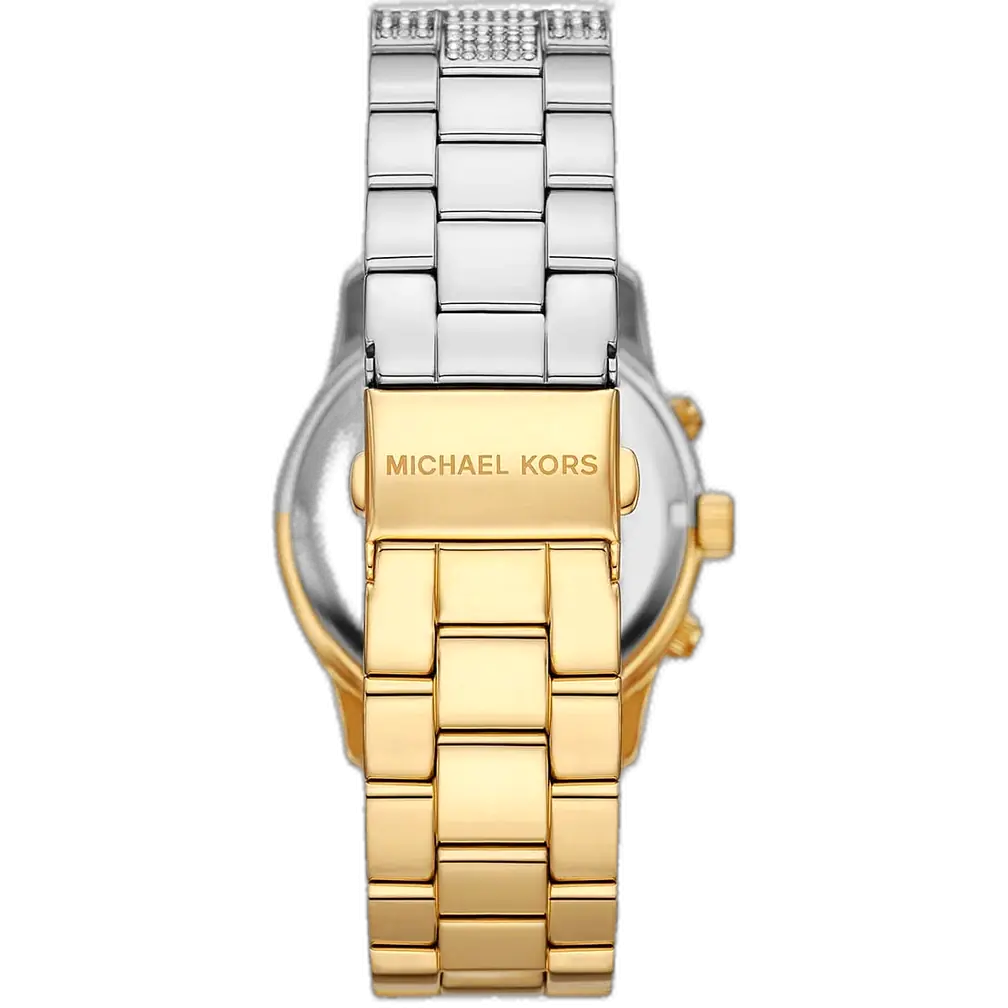 Mk7329 Michael Kors MK7329 Watch: Dazzling Two-Tone Gold Silver Crystal Runway ...