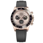 Rolex Cosmograph Daytona 116515LN watch, 18ct Everose gold case, black Cerachrom bezel, Sundust dial, black Oysterflex rubber strap, 40mm.