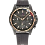Tommy Hilfiger Mason 1791792 men's watch, all-grey stainless steel case, grey dial, grey silicone strap, 44mm.
