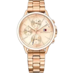 Tommy Hilfiger Carly 1781788 women's watch, all-rose gold-tone stainless steel, minimalist rose gold dial, 38mm.