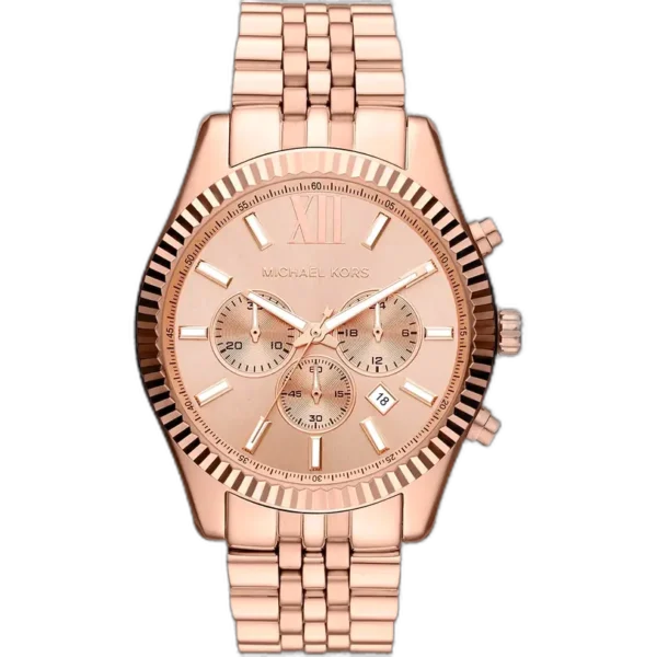 Michael Kors MK8319 Watch Lexington men's chronograph, all-copper/rose gold-tone stainless steel, 45mm.
