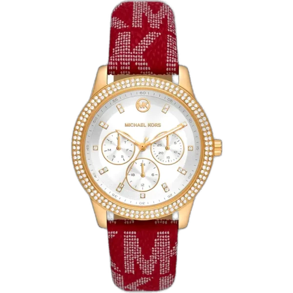 Michael Kors MK2975 Watch Tibby ladies, white case, bold red silicone strap, 38mm.