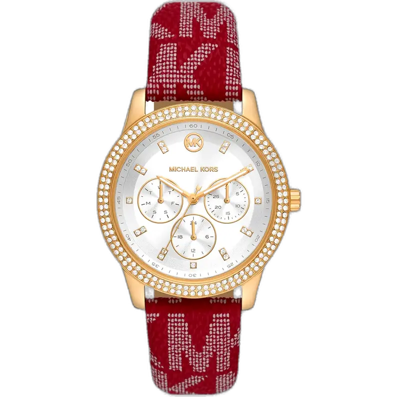 Michael Kors MK2975 Watch Tibby ladies, white case, bold red silicone strap, 38mm.