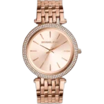 Michael Kors MK3192 Watch Darci ladies, all-rose gold-tone stainless steel, crystal bezel, 39mm.