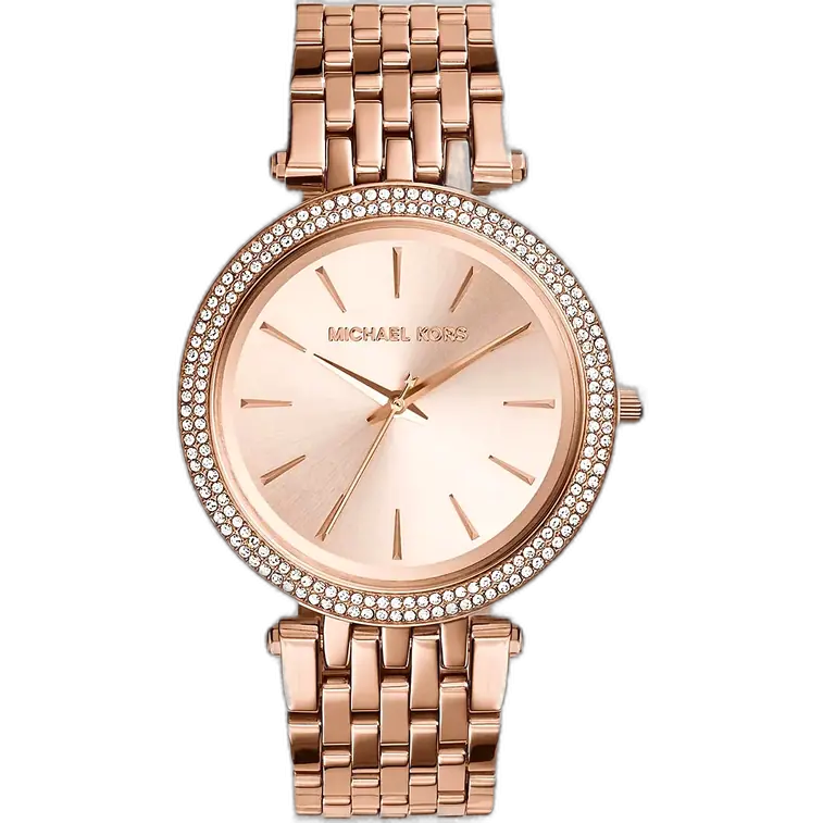 Michael Kors MK3192 Watch Darci ladies, all-rose gold-tone stainless steel, crystal bezel, 39mm.