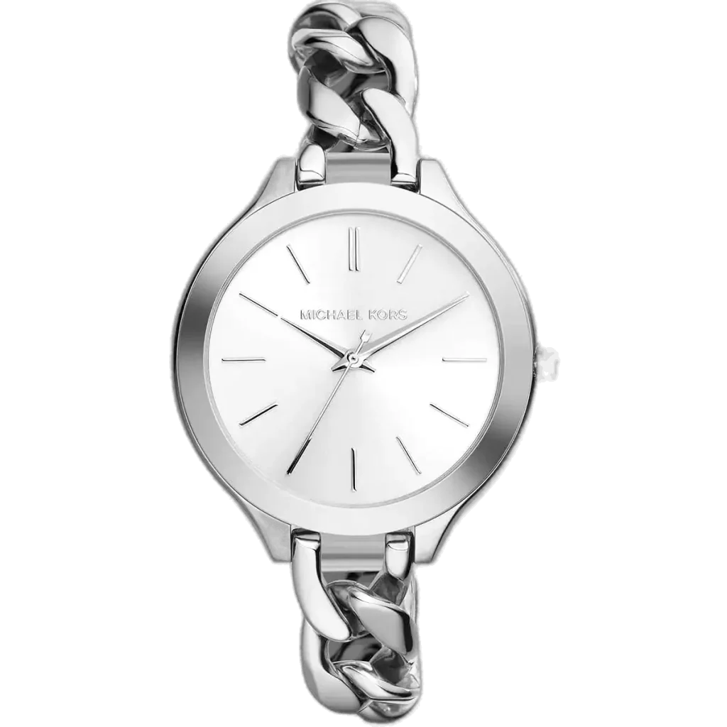 Michael Kors MK3279 Watch Runway Slim ladies, silver-tone stainless steel, white dial, 42mm.