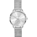 Michael Kors MK3843 Watch Portia ladies, silver-tone mesh bracelet, crystal sub-dial, 37mm.