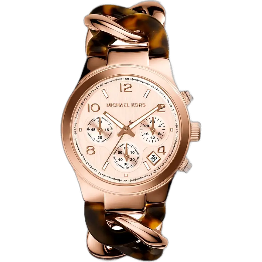 ساعة مايكل كورس MK4269 رانواي تويست حريمي، سوار ملتف نحاسي وبني، ميناء نحاسي، 42 ملم.