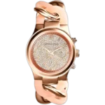 Michael Kors MK4283 Watch Runway Twist ladies, rose gold-tone, crystal-paved bezel, 42mm.