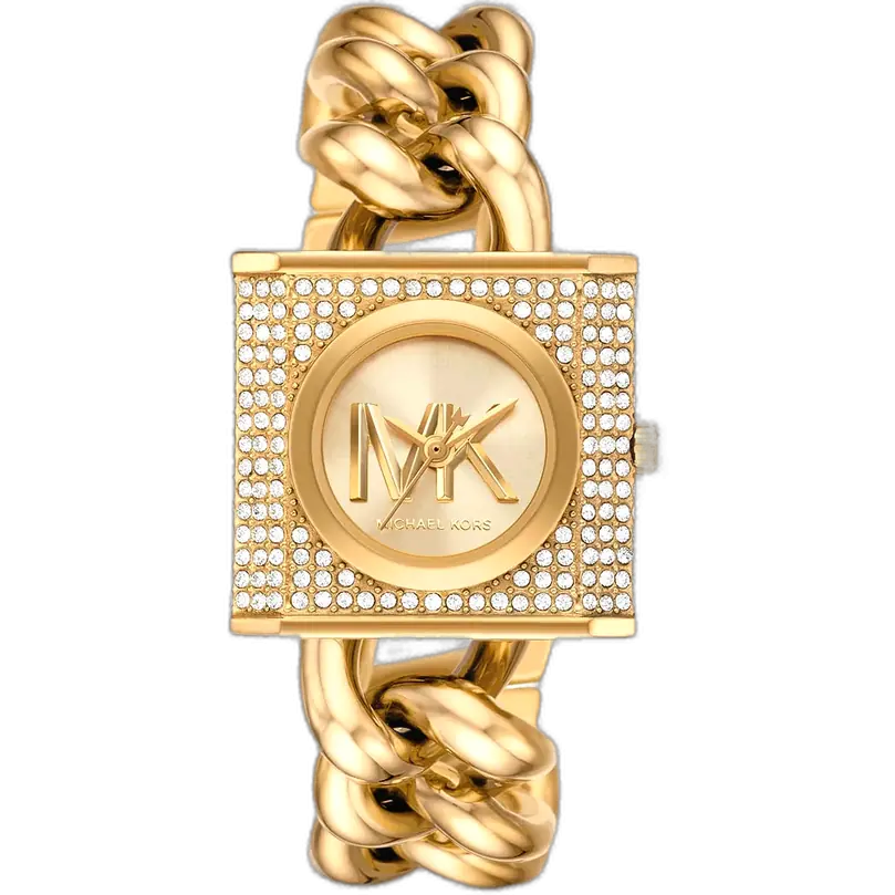 Michael Kors MK4711 Watch MK Chain Lock ladies, all-gold-tone, chain bracelet design, 38mm.