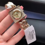 Michael Kors Women's MK Chain Lock Watch MK4711, Signature All-Gold. - Image 5