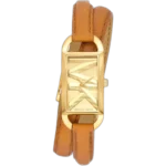 Michael Kors MK4721 Watch MK Empire ladies, gold-tone case, brown double-wrap leather strap, 36mm.