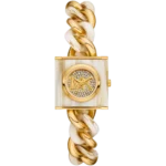 Michael Kors MK4809 Watch MK Chain Lock ladies, gold-tone and beige bracelet, 38mm.