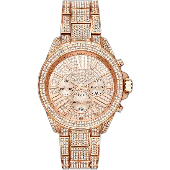 Michael Kors MK6452 Wren women's watch, all-rose gold-tone stainless steel, crystal chronograph, 42mm.