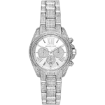 Michael Kors MK6454 Bradshaw women's watch, all-silver-tone stainless steel, crystal-set bezel, chronograph, 43mm.