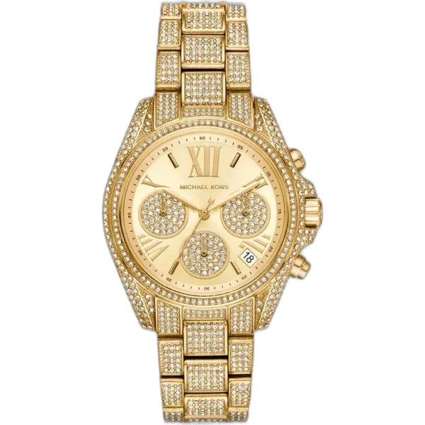Michael Kors MK6494 Bradshaw women's watch, all-gold-tone stainless steel, crystal-set bezel, chronograph, 43mm.