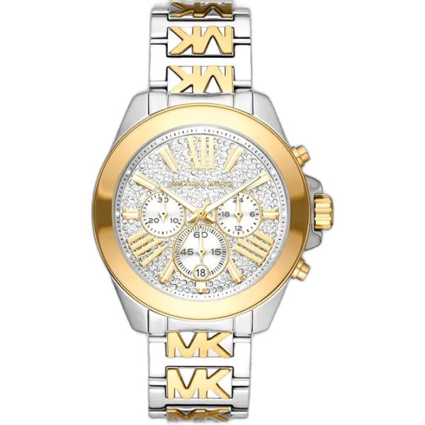 Michael Kors MK6953 Wren women's watch, two-tone silver and gold stainless steel, crystal-set bezel, 42mm.