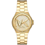 Michael Kors MK7229 Lennox women's watch, all-gold-tone stainless steel, bold case profile, 42mm.