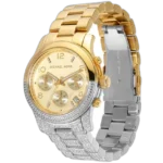 Michael Kors Women's Runway Watch MK7329, Dazzling Gold & Silver. - Image 3