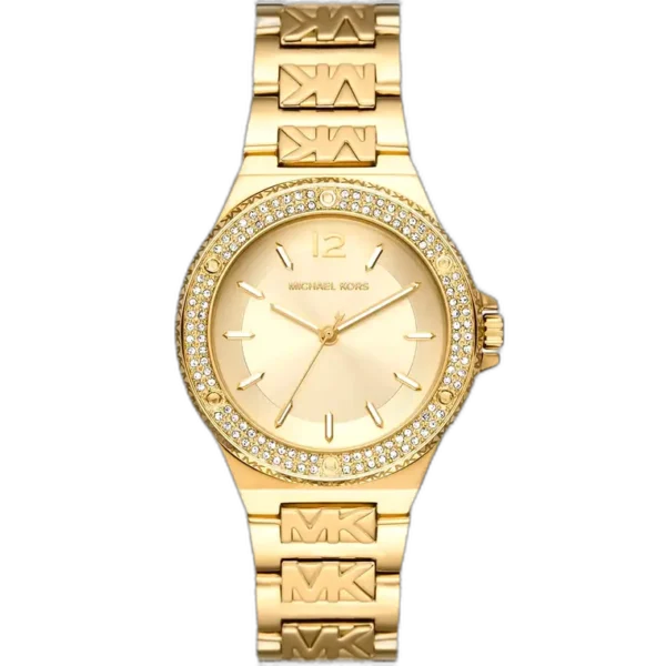 Michael Kors MK7339 Lennox women's watch, all-gold-tone stainless steel, bold case profile, 42mm.