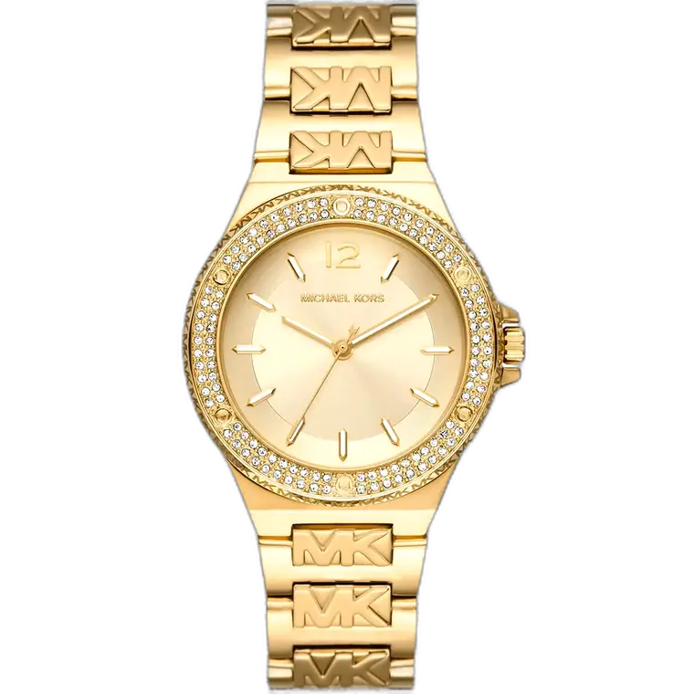 Michael Kors MK7339 Lennox women's watch, all-gold-tone stainless steel, bold case profile, 42mm.