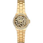 Michael Kors MK7394 Lennox women's watch, all-gold-tone stainless steel, black dial, crystal accents, 42mm.