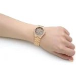 Michael Kors Women's Lennox Watch MK7394, Bold Black and Gold. - Image 7
