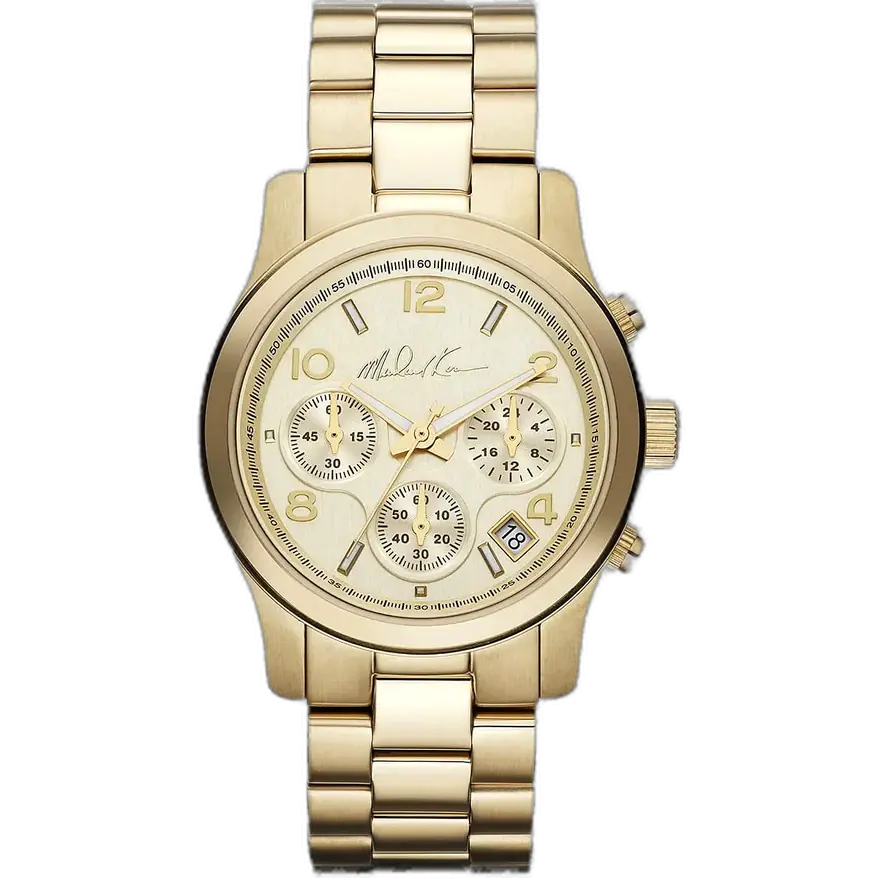 Michael Kors MK5770 Runway women's watch, all-gold-tone stainless steel, chronograph sub-dials, 40mm.