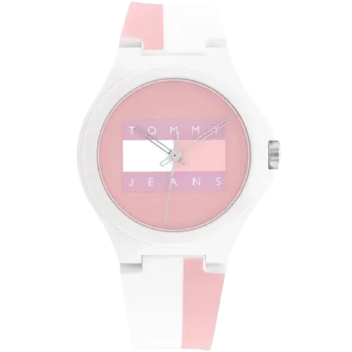 Tommy Hilfiger Berlin 1720026 unisex watch, pink dial, stainless steel case, white and pink silicone strap, 40mm.