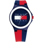 Tommy Hilfiger Berlin 1720025 unisex watch, blue dial, stainless steel case, blue and red silicone strap, 40mm.