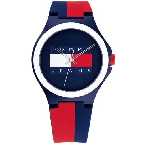Tommy Hilfiger Berlin 1720025 unisex watch, blue dial, stainless steel case, blue and red silicone strap, 40mm.
