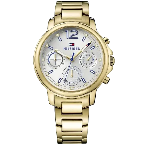 Tommy Hilfiger Claudia 1781742 women's watch, two-tone silver and gold stainless steel bracelet, multi-function dial, 38mm.