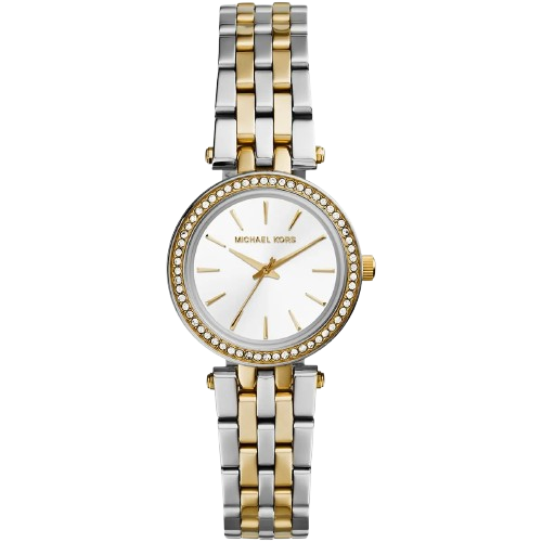 Michael Kors MK3323 Watch Darci Petite ladies, two-tone silver and gold, crystal bezel, 33mm.